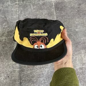 Men's Vintage 90s Taco Bell Rocky and Bullwinkle Black Promo Fitted Painters Hat